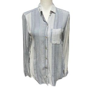 Maeve Anthropologie Women's XS Chatham Chambray Blue & White Button Front Shirt